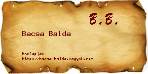 Bacsa Balda névjegykártya